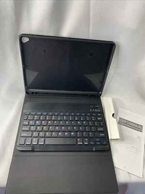 Slim Folio Wireless Keyboard and Cover Case - Black, With Manual