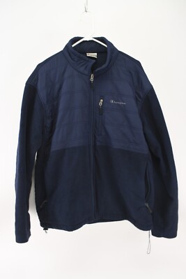 Champion Performance Mens Blue Hybrid Fleece Full Zip Jacket Size XL