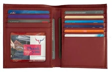 Men's Genuine Cowhide Leather Bifold European Hipster Wallet Slim Credit card-ID