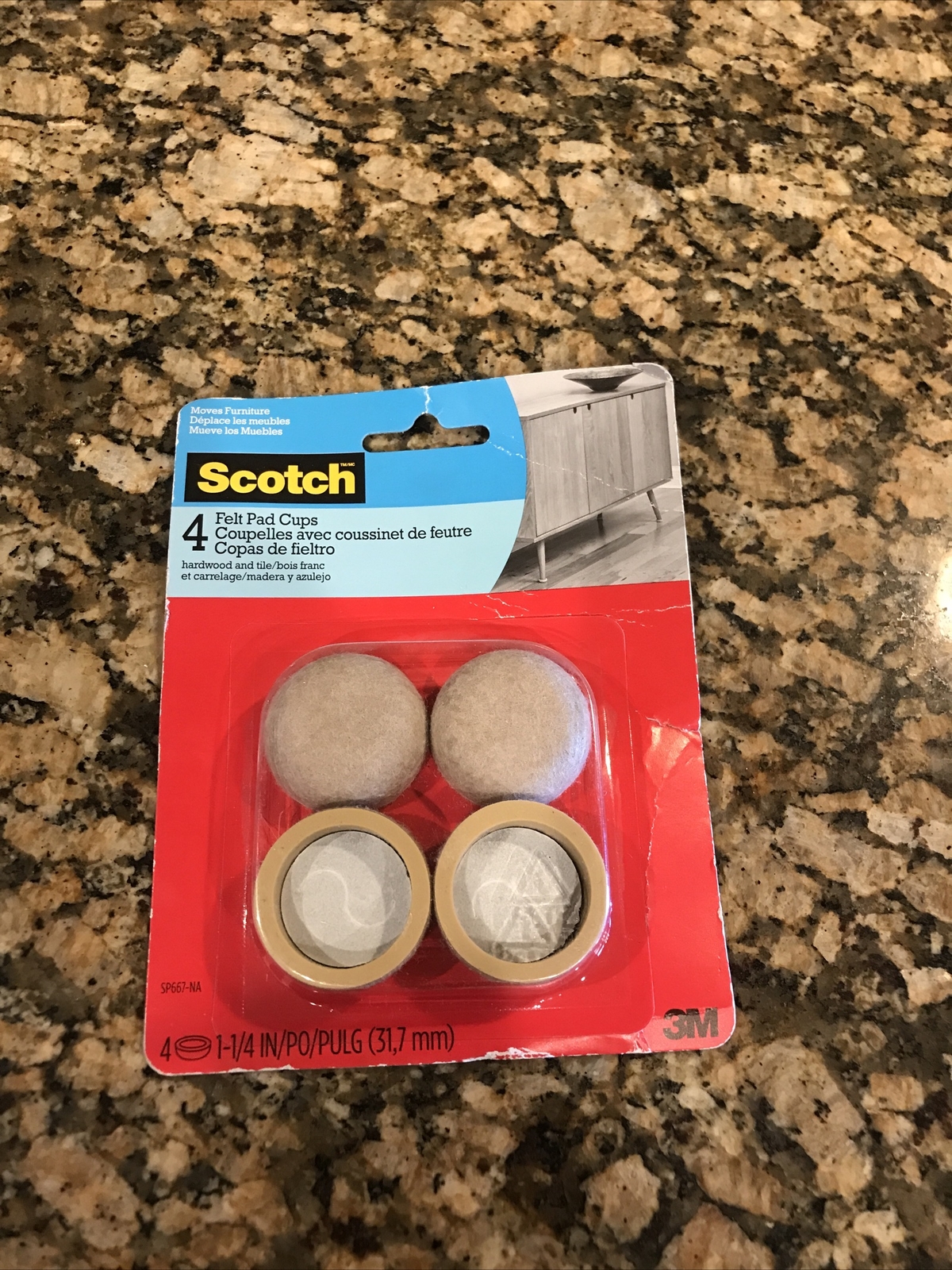 3M Scotch Adhesive Felt Pad CupsProtectors For Furniture On Hardwood