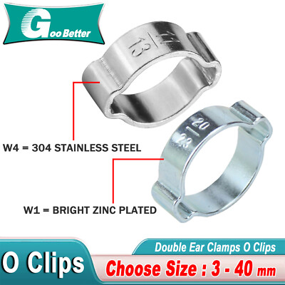 Zweiohrschellen 2 Ohr Schellen Stahl verzinkt oder Edelstahl 3 mm dis 40 mm