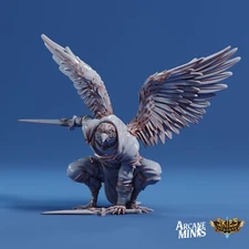 D&D Miniature Aarakocra Rospa Sparrow Rogue Pose 2 Dungeons and Dragons
