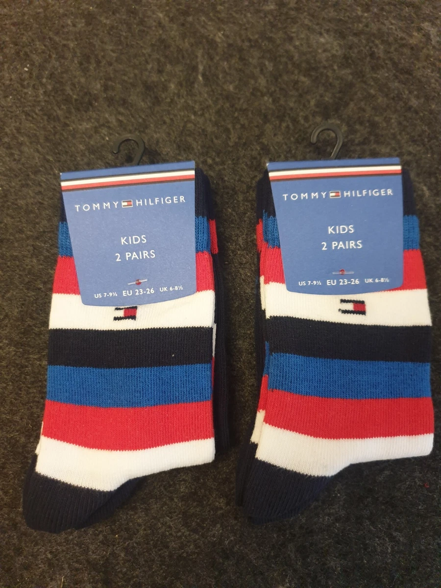 Tommy Hilfiger Boys Kids 2 Pack 4 Pairs Sports Socks Midnight