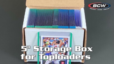 1 BCW Toploaders Cards Storage Box 5'' Hold 75 Semi Rigid Holders Sport / Gaming