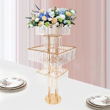 2PCS Clear Acrylic Flower Stand Column Vase Centerpieces Wedding Decoration