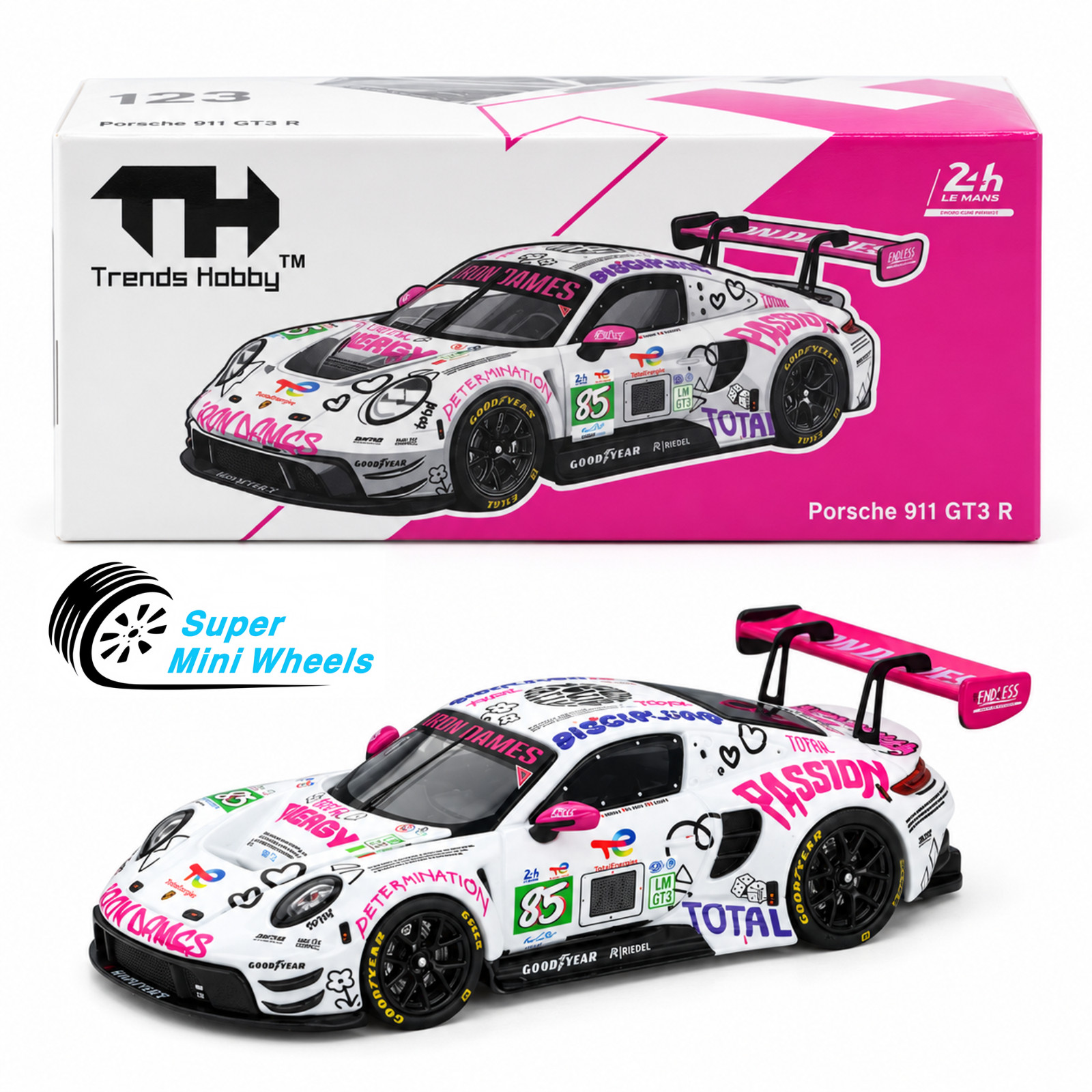 Trends Hobby 1:64 Porsche 911 GT3 R Iron Dames 2025 Le Mans 24H LMGT3 #85