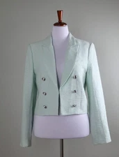 HOUSE OF HARLOW 1960 NWT Mint Tweed Textured Lined Blazer Jacket Top Size Large