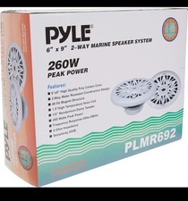 Pyle 6 X 9 Inch Dual Marine Speakers 2 Way Waterproof Audio Stereo Sound System