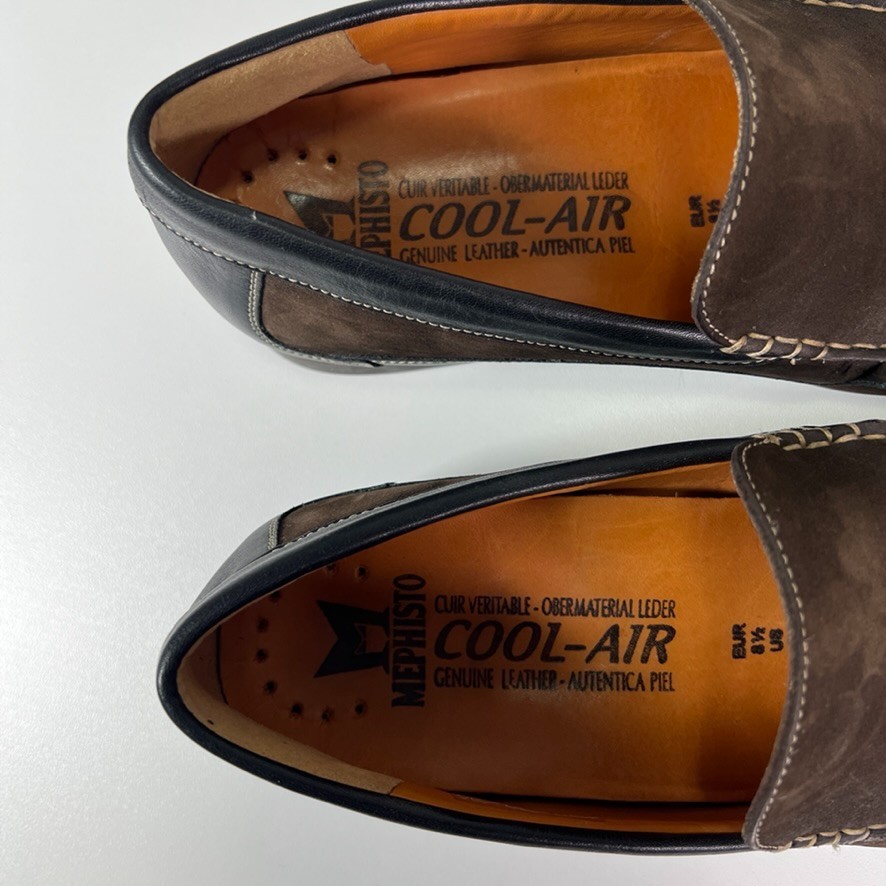 Mephisto Cool-Air Genuine Leather Brown Suede Slip-On Loafers Mephisto Cool-Air Genuine Leather Brown Suede Slip-On Loafers