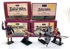 BRITAINS COLLECTION OF FOUR GLOSS ZULU FIGURES 45007, 10, 11  13 54MM