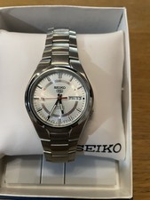 Seiko 5 Automatic Silver Grey Dial Steel Mens Watch SNXS75K1