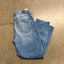 Hollister Ultra High-Rise Mom Jeans Light Wash Distressed Raw Hem 7R W28 L27