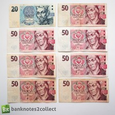 CZECH REPUBLIC: Set of 8 Czech Koruna Banknotes.