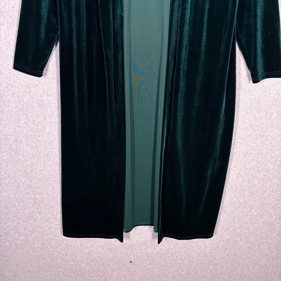 Chaqueta Cárdigan Plumero Terciopelo Bosque Esmeralda Grande Longline Capricho Hada Foto 3 de 4