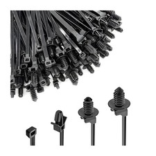 120PCS Car Push Mount Cable Zip Tie, Nylon Self Locking Strap, Engine...