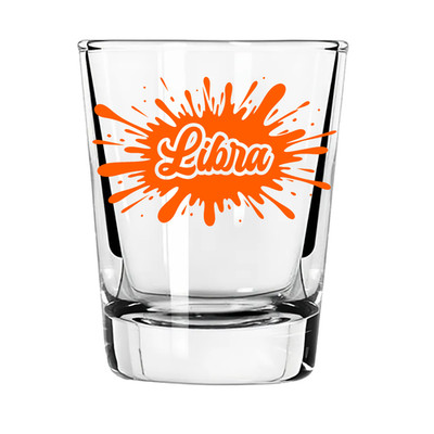 Libra Zodiac Shot Glass   Splash Design Astrology Barware, Birthday Gift