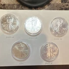 American Eagles 1 oz Silver Coins.  Lot of 5.
