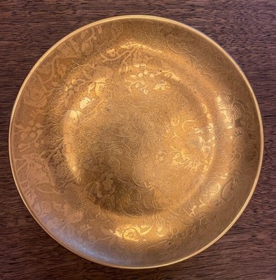 RARE Antique THOMAS Bavaria Stouffer Gold Encrusted Plate 6 inches