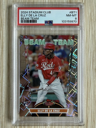 Elly De La Cruz 2024 Topps Stadium Club Beam Team #BT-1 RC SP PSA 8 Rookie Card