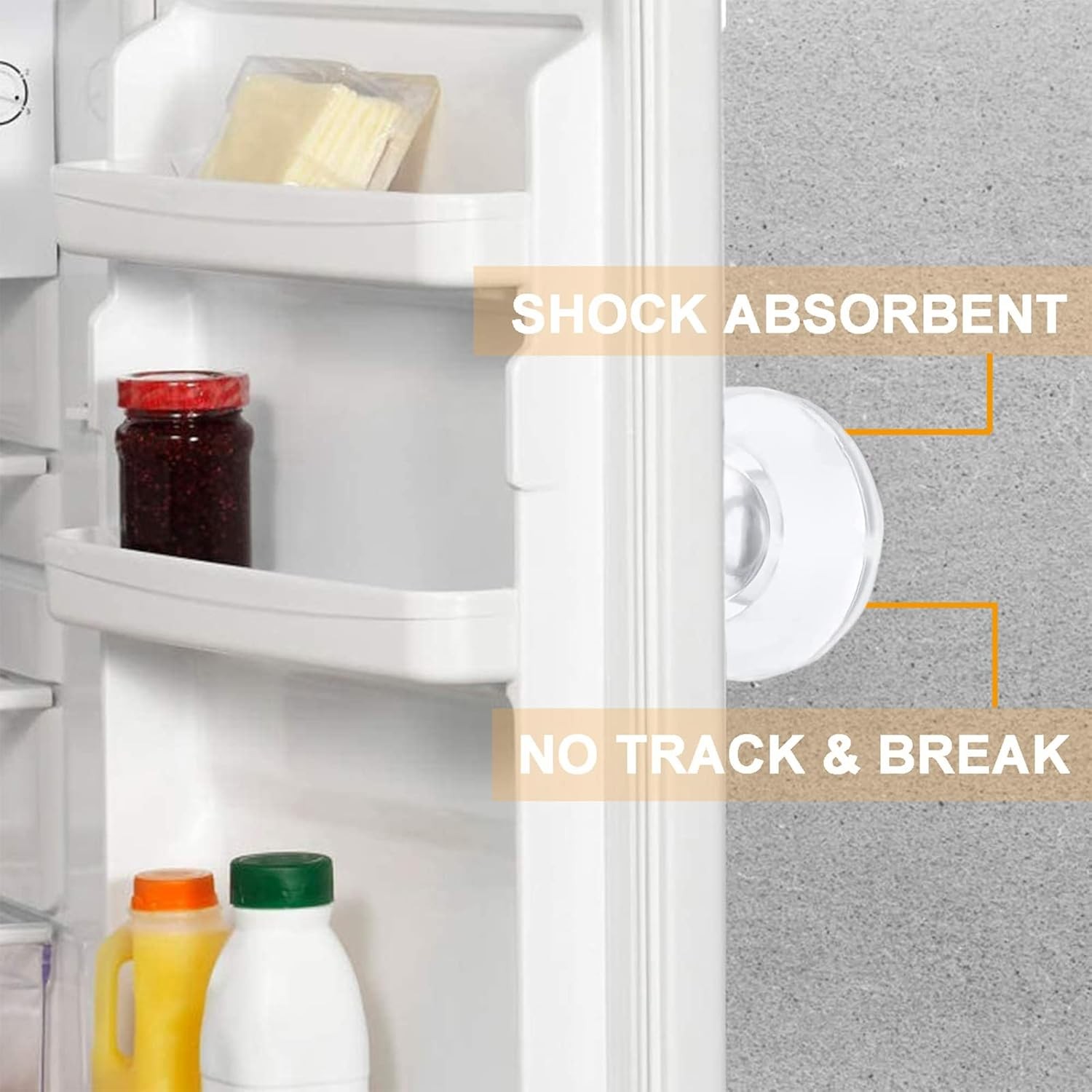 Door Stopper Wall Protector, Adhesive Bumper Reusable Clear-4 Pcs 