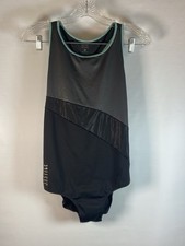 Girls Justice Active black leotard Dance Gymnastics Sleeveless Plus Size 20