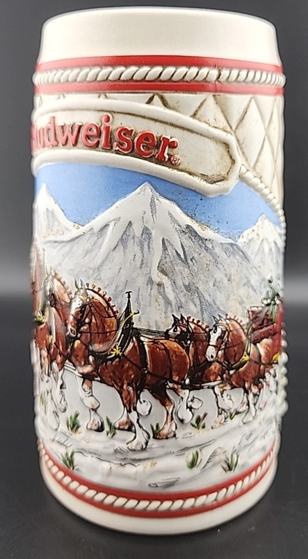 Anheuser Busch Budweiser CS63 Snow Capped Mountains Vintage 6 1/4" Stein 1985