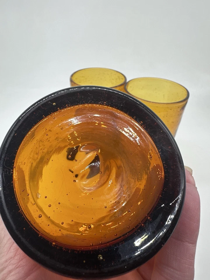 3 VIDRIOS BURBUJA ARTLAND IRIS HIGHBALL ÁMBAR Foto 2 de 4