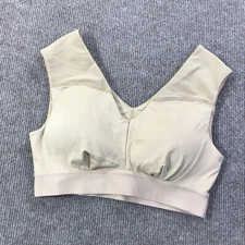 Tommie Copper Sports Bra Womens Small Beige Shoulder Support Activewear Gym Top