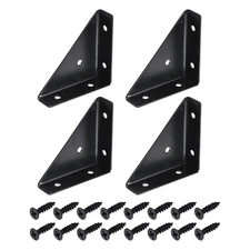 4PCS 66mm x 66mm Angle Corner Brackets Black