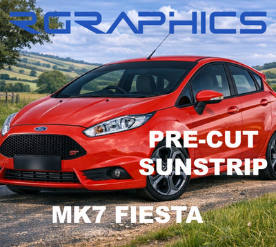 Vorgeschnittene Sonnenleiste für Fiesta MK7 - ohne Blende - Vinyl Sonnenleiste - matt oder glänzend
