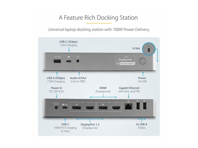 StarTechcom Dockingstation USB-C und USB-A Dockingstation DK30C2DPEPUE