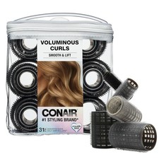 Heatless Curlers 31 Count Overnight Self Grip Hair Rollers Black Gray with Case