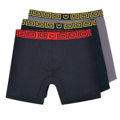 SHEATH V Men's 8'' Sports Performance Boxer Brief 3 Pack - Dual Pouch Support for