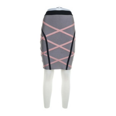 Herve Leger, Rock, Größe: M, Grau/Mehrfarbig, Elasthan/Nylon, Chevron #R7d