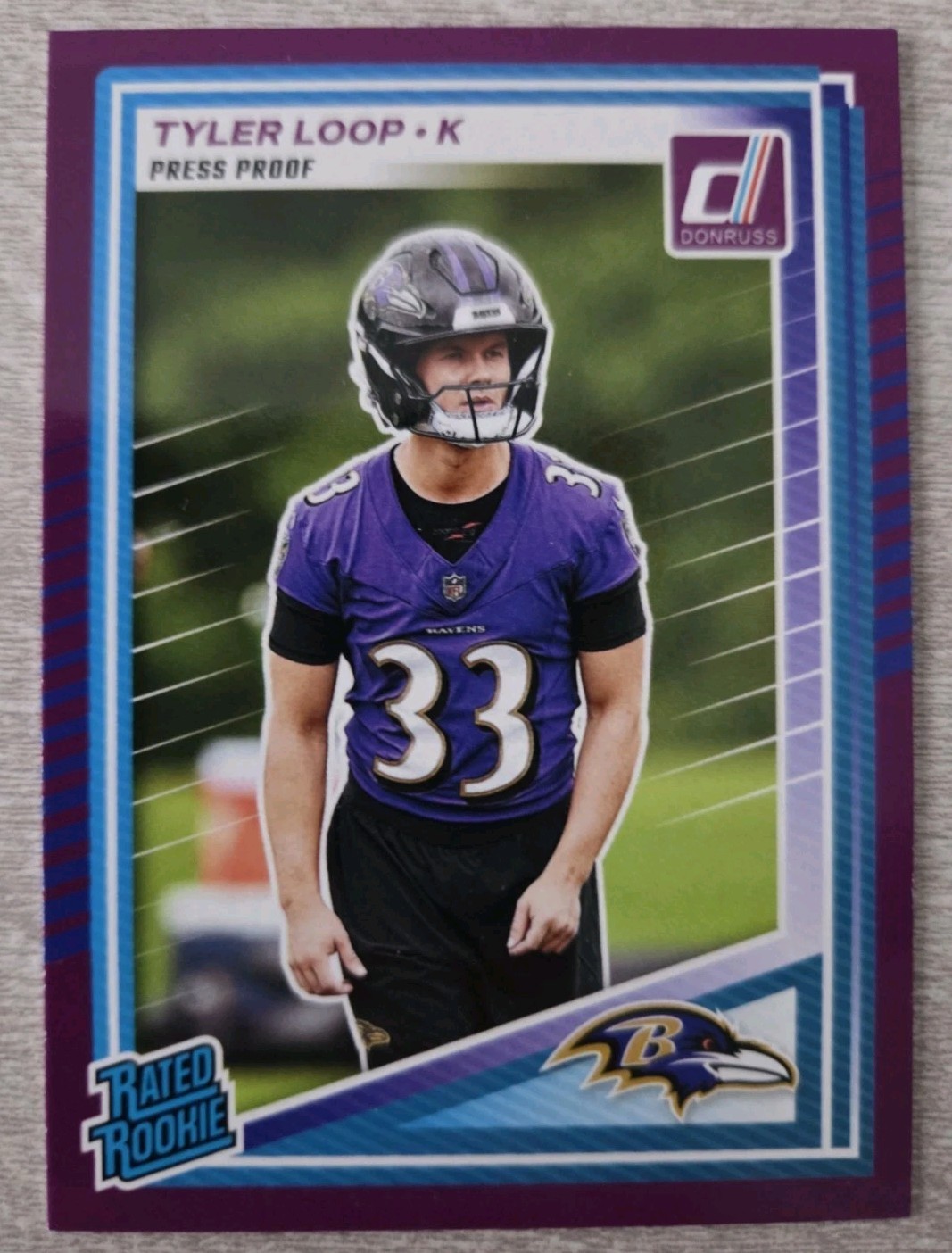 2025 Panini Donruss - Rated Rookie Tyler Loop #382 Purple Press Proof (RC)