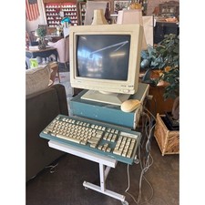 Vintage Compaq ProLinea 4/25 Computer Setup w/ CRT Monitor Keyboard Mouse WORKS