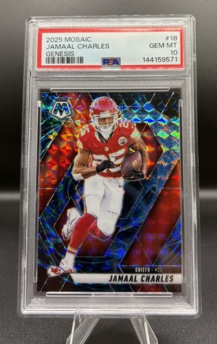 2025 Panini Mosaic - Jamaal Charles #18 Genesis Mosaic Prizm PSA 10