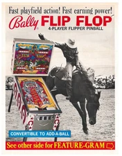 Flip Flop Bally Pinball Flyer / Brochure / Ad  - Hard to Find  