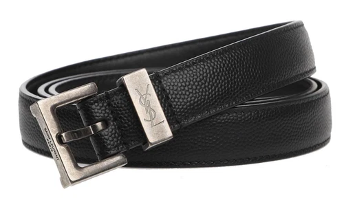 SAINT LAURENT (YSL) NUOVA CINTURA YSL SAINT LAURENT LOGO PELLE GRANA GOFFRATA 90 36