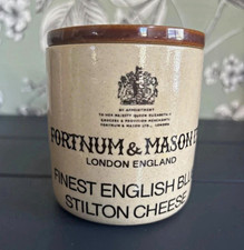 Denby Fortnum & Mason London England Stilton Cheese Ceramic Jar with Lid