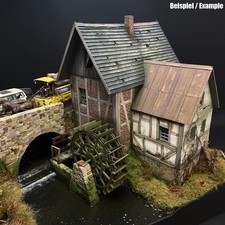Wassermühle 1:35 Bausatz – Laser-Cut Holzmodell für Modellbau & Diorama