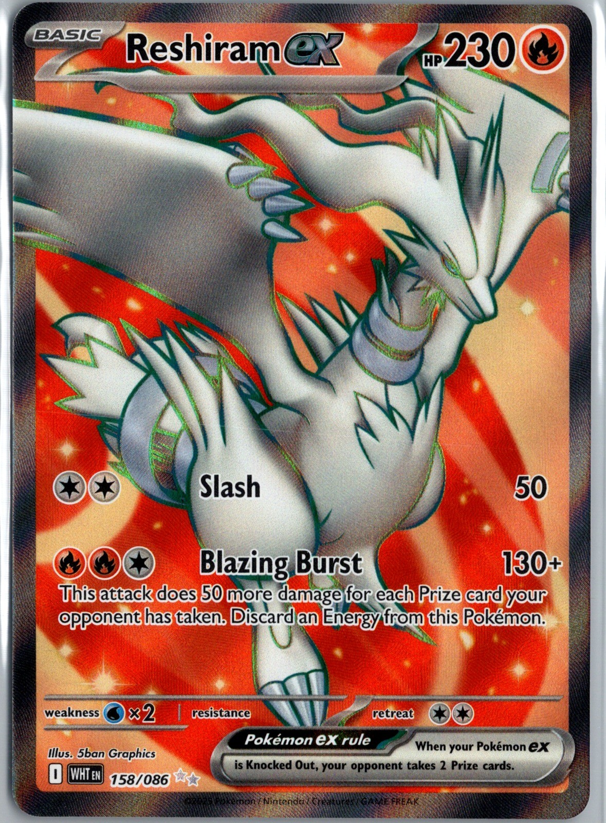 Reshiram ex Ultra Rare SV: White Flare 158/086 NM