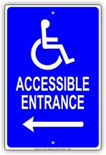 Afterprints Aluminum Handicap Accessible Entrance Tin Metal Signs Home D cor8x12