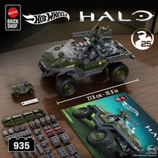 Halo 25th Aniv Mattel Hot Wheels Brick Shop UNSC M12 Warthog BuildingSet PRESALE