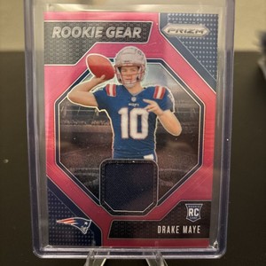 2024 Panini Prizm - Rookie Gear Drake Maye #RG-DME Pink Prizm (MEM, RC)