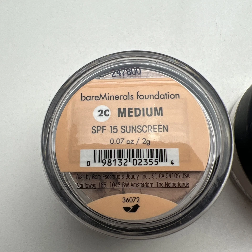 Lot Of 3 i.d. bare Minerals Foundation SPF 15 Sunscreen Medium 36072 .06 oz / 2g - Image 2 of 4