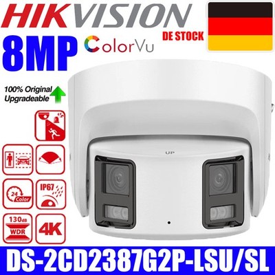 Hikvision DS-2CD2387G2P-LSU/SL 8MP ColorVu 4K 180° Panorama Kamera 2-Wege Audio