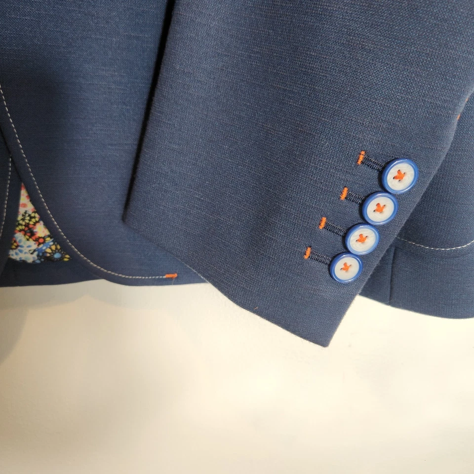 Au Noir Мужская спортивная куртка пальто - размер 38R - темно-синий в EUC - Изображение 4 из 4