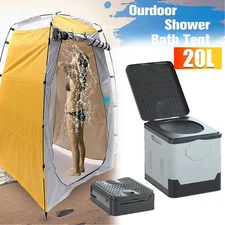 Portable Toilet Kit Adults, Pop Up Privacy Tent, X Large Camping Folding Toilet,