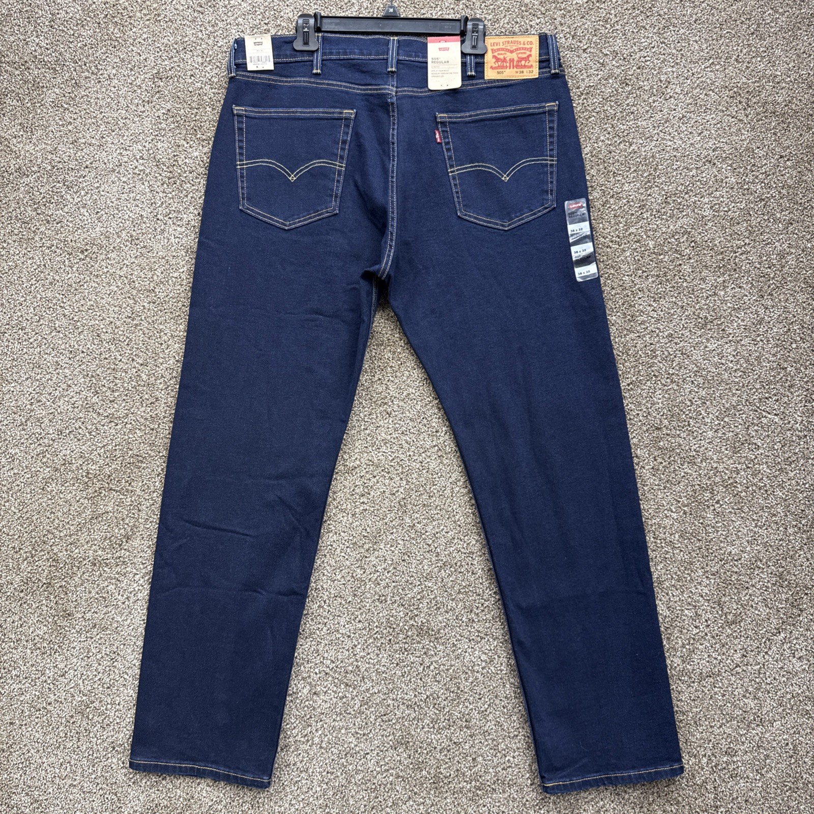 Mens 38x32 Stretch Dark Wash Straight Leg Denim Nwt